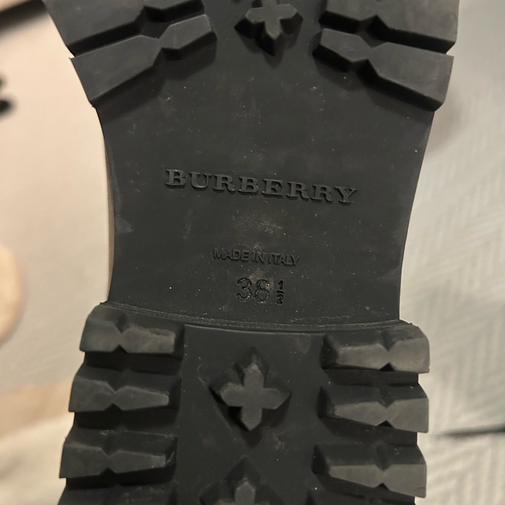 Burberry Leather Chain-Link Accents Combat Boots - Picture 9 of 10